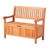 Outdoor Storage Bench, 2-Person Wooden Storage Bench, 125L Deck Box with Side Handle, Supports up to 320 kg, Weatherproof Outdoor Seating & Porch