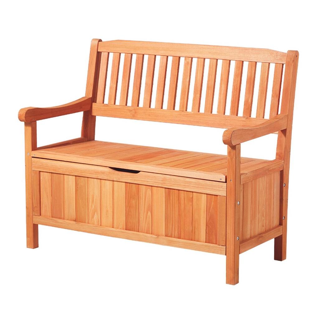 Outdoor Storage Bench, 2-Person Wooden Storage Bench, 125L Deck Box with Side Handle, Supports up to 320 kg, Weatherproof Outdoor Seating & Porch