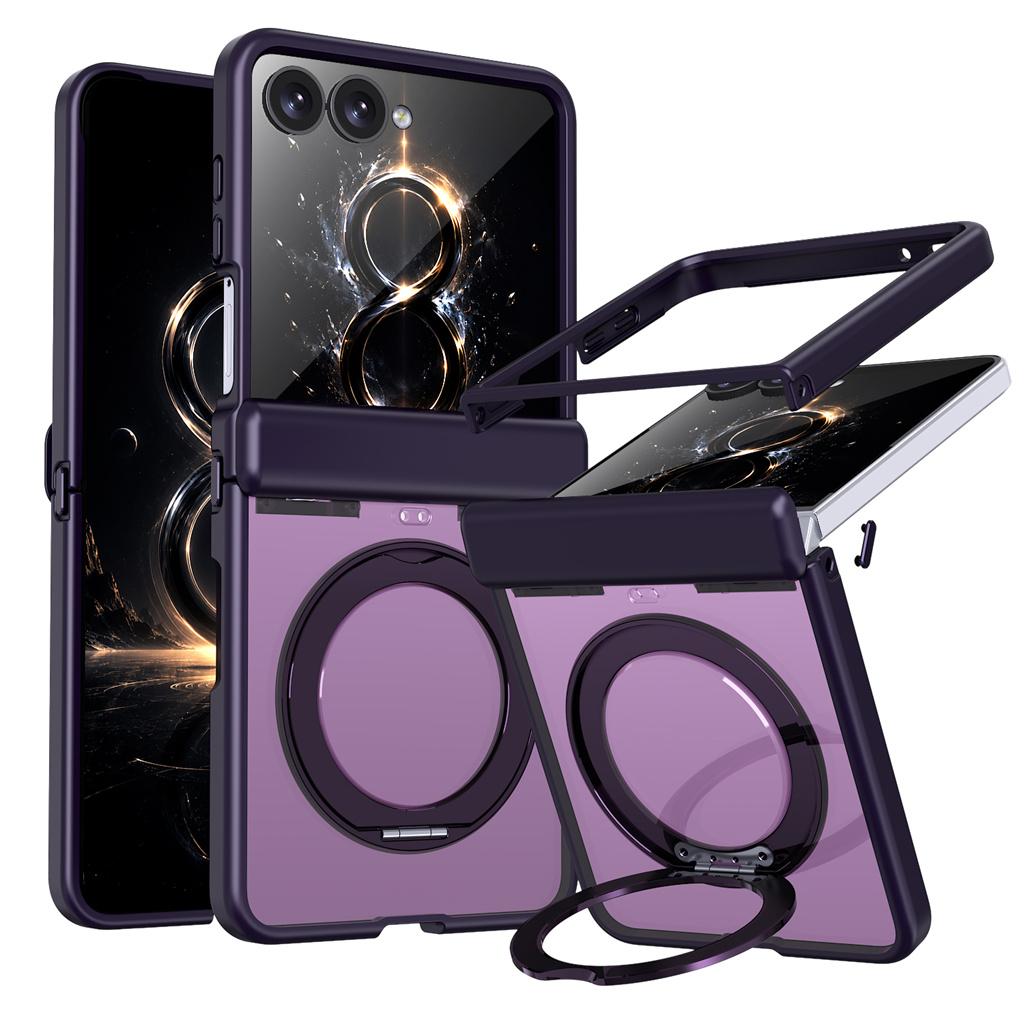 Matte Magnetic Phone Case For Samsung Z Flip 8 7 Flip8 Flip7 5G 360 Rotating Kickstand For Magsafe Hinge Full Protection Cover