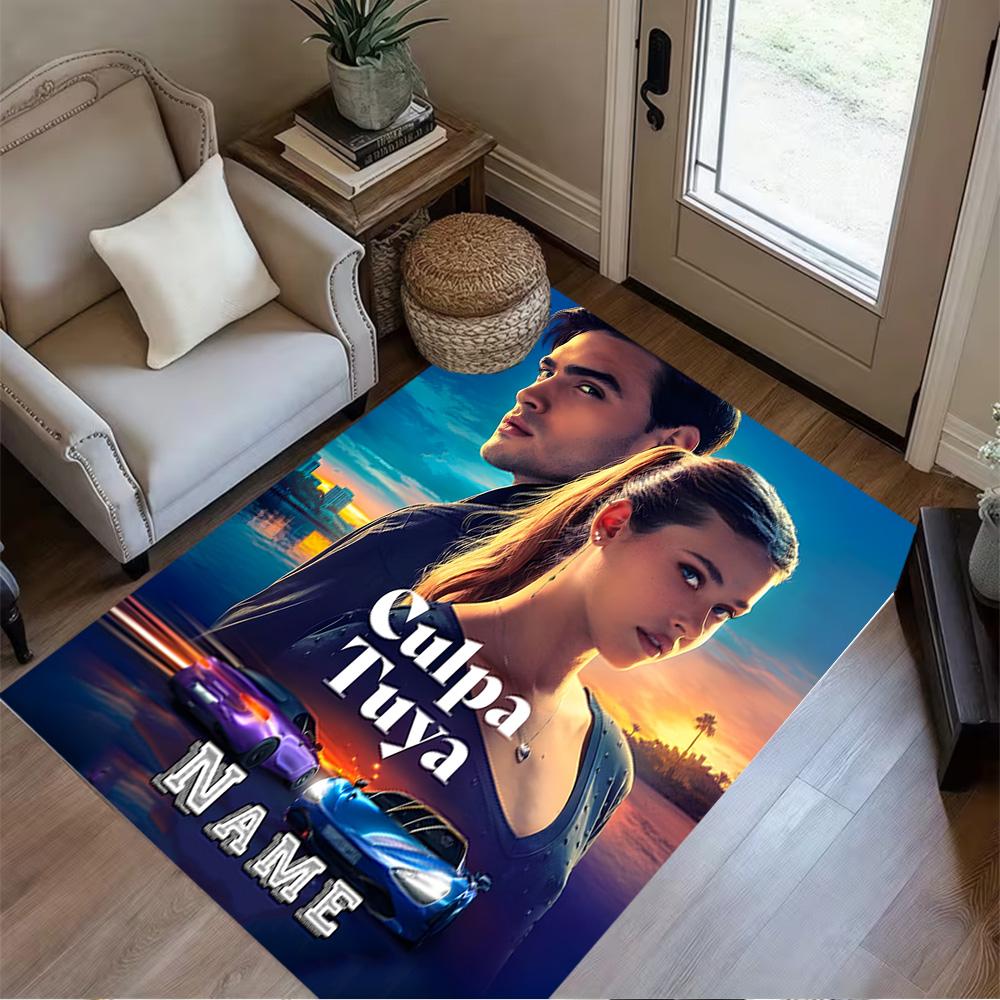 Night Drive Romance Personalized Name Area Rug Design for Game Room Entryway Living Rooms Study room Anti-slip Rug Office home decor