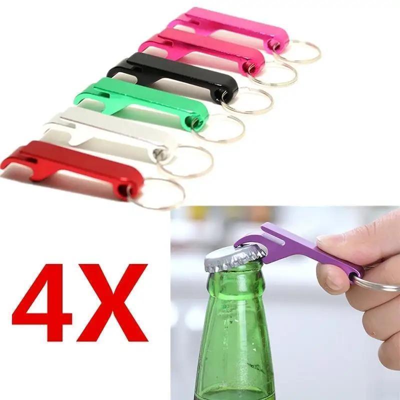 4 Pezzi Apribottiglie Birra Lega di Alluminio Mini Apribottiglie Apri Lattine Apribottiglie Creativo Colore Casuale Regalo Aziendale