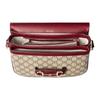 Gucci Horsebit 1955 Adjustable Shoulder Strap Flap Closure Canvas And Leather Crossbody Bag Women bags Beige Red 815178-FAD6M-8759