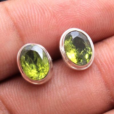 Peridot Moonstone Labradorite Garnet Gemstone Silver Earring 925 Sterling Silver Handmade Stud Earring