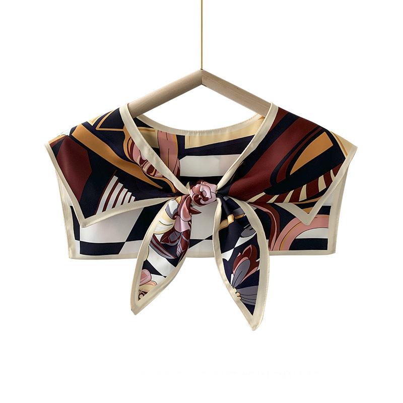 Shawl Summer Exterior Decoration Women'S Silk Scarf Spring And Autumn Thin Fashion Fake Collar Shirt Versatile Sunscreen Shawl