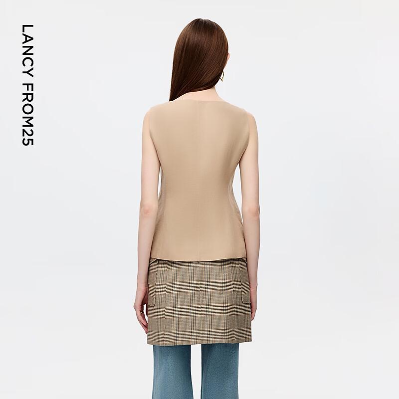 LANGZI EILEEN ELITEE Women's Linen Sleeveless Suit Vest