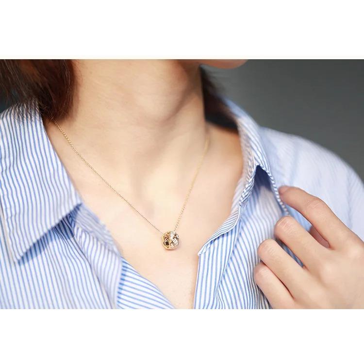 Premium luxury gold wild ring zircon pendant fashion classic  silver transfer bead zircon necklace wedding party jewelry gift