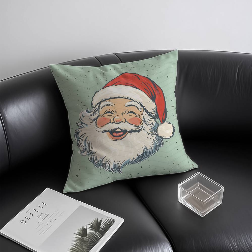 Santa Claus Cute Pillow Case Anti-dustmite Invisible Zipper Sofa Bed