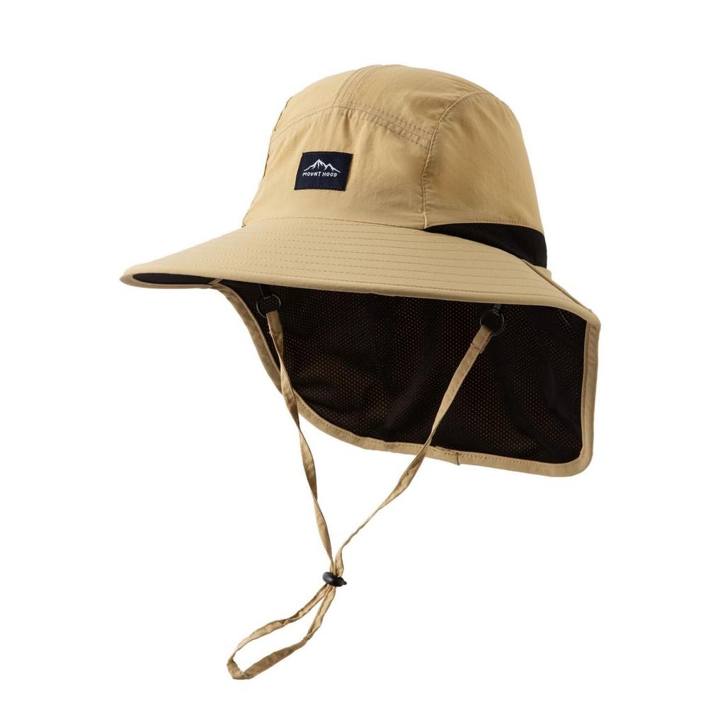 Sunshade Neck Wide Brim UV Sunburn With Chin Strap [FARFADET] Hat, Cover, Hat, Protection, Prevention, Gardening, Outdoor, (Khaki)