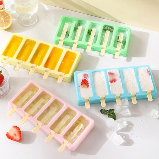 Eisform, Stapelbarer Eis am Stiel Hersteller mit Deckel, BPA-Freie Leicht zu Lösende Plastik Eis am Stiel Form für Selbstgemachten Joghurt