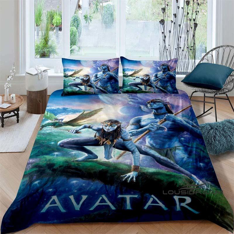 The Avatar: The Way of Water Print Bedding Set Includes 1 Duvet Cover and 2 Pillowcases, Offering Luxurious Comfort.