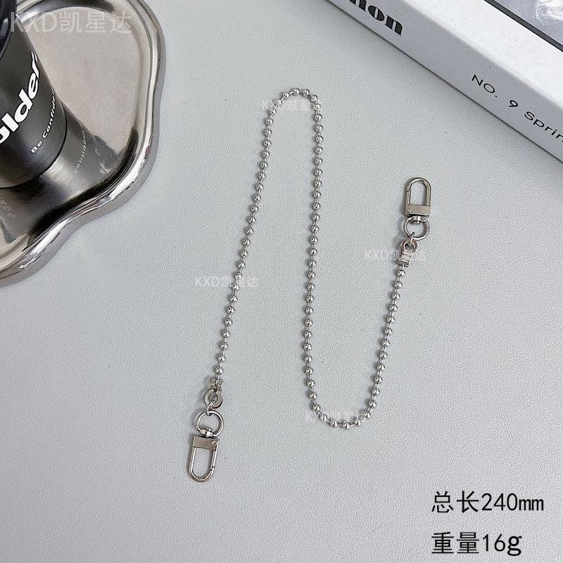 Kaixingda New Metal Bead Chain Crossbody Chain DIY Phone Case Accessories Bead Chain Handheld Chain Two-in-One 4mm Bead Chain Handbag(Si