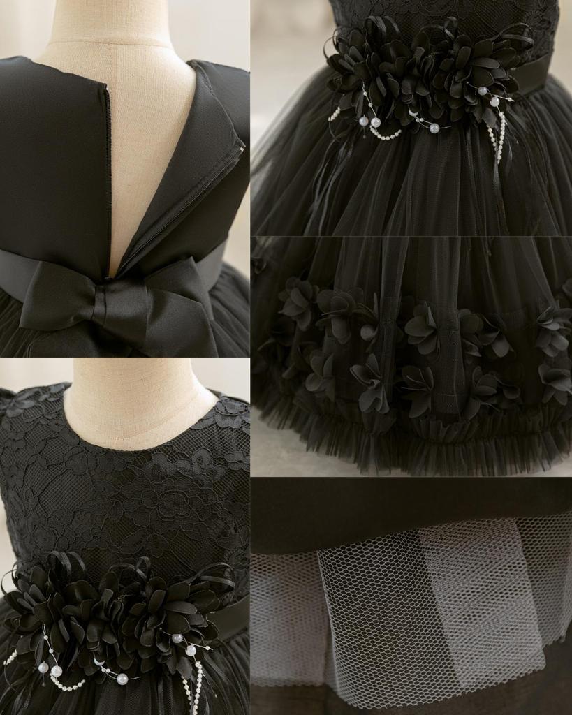 2024 High-Quality Girls' Princess Birthday and Evening Gown with Flowers