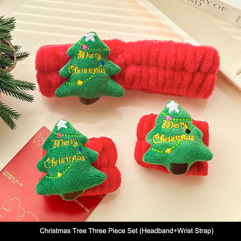 Soft Warm Santa Claus Headband Joyful Christmas Tree Wristband Creative Hairband Home Party Supplies Hair Accessories