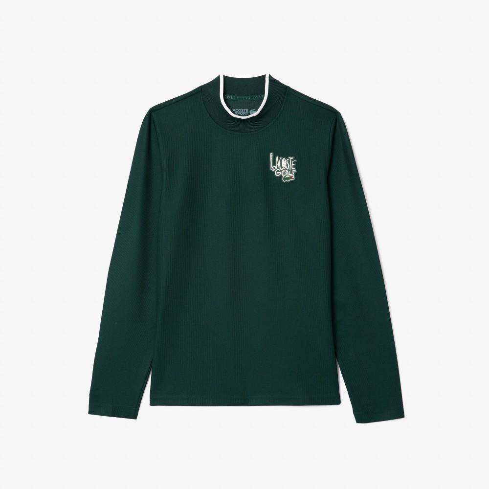 Lacoste Women's Graphic Point Semi High-Neck Long-Sleeve T-shirt TF2765-54NYZP