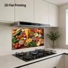 1 Pc 2D Flat Printed Self Adhesive Kitchen Wall Sticker 60 x 90 cm Food and Vegetable Theme for Kitchen Dining Room Decor