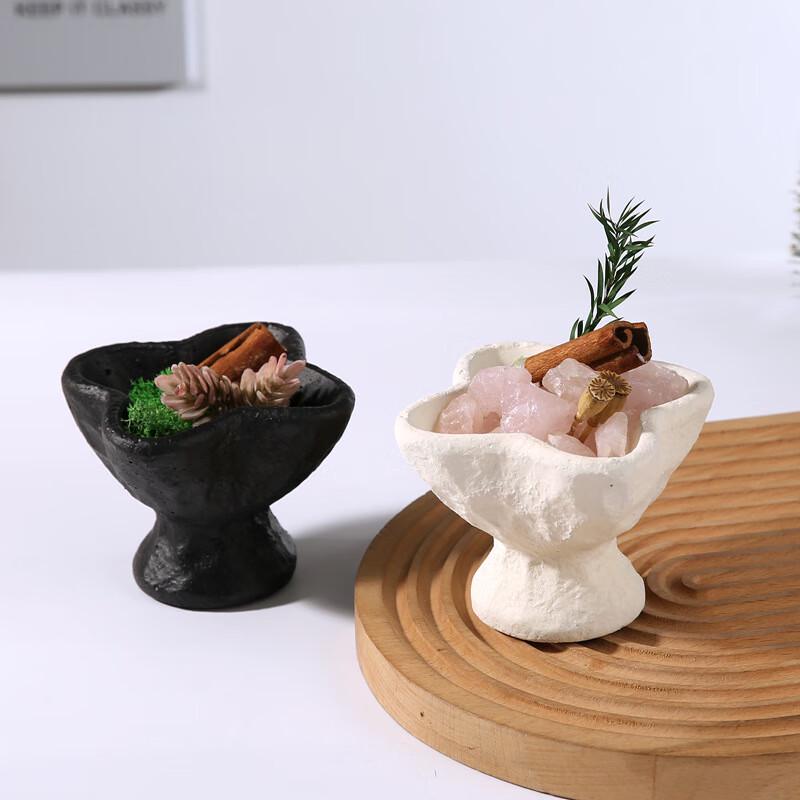 Wabi-Sabi Cement High-Foot Candle Holder