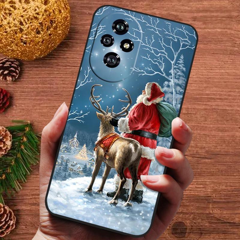 Christmas Silicone Soft Case for Honor 200 Pro 200 Lite 5G 90 Smart X5B Plus Cover Bumper for Honor X6B X6A Cute Bumper Funda