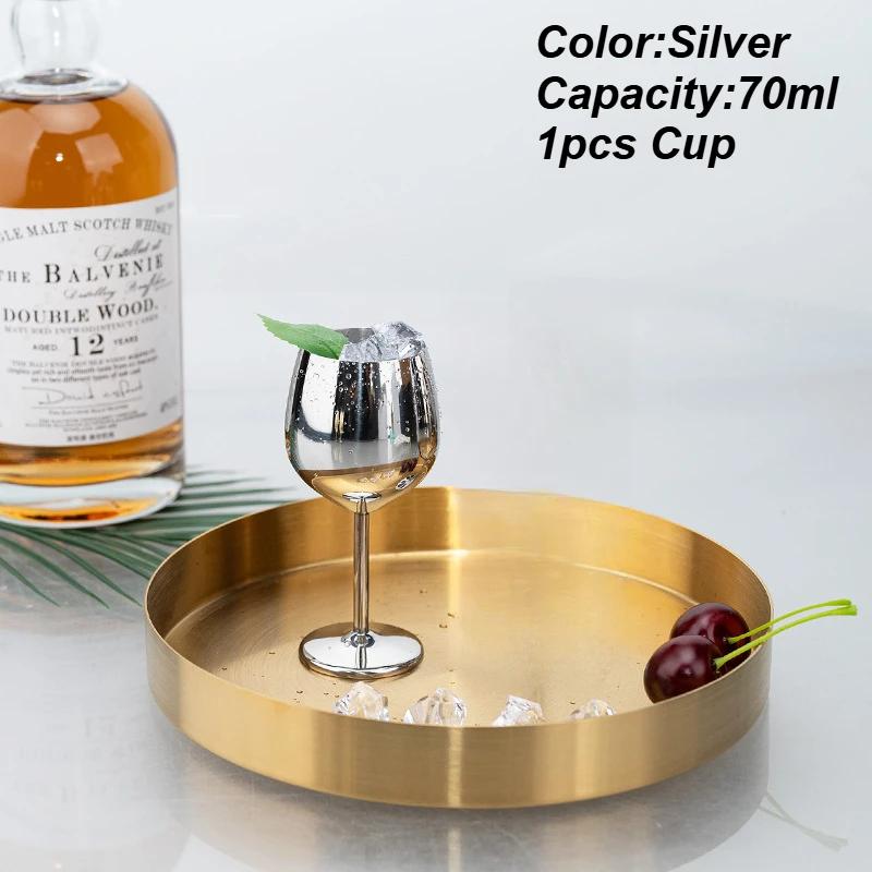 70ml 2oz New Mini Stainless Steel Wine Glass Cocktail Creative Metal Bar Restaurant Champagne Glass Red Wine Cup Barware Cup