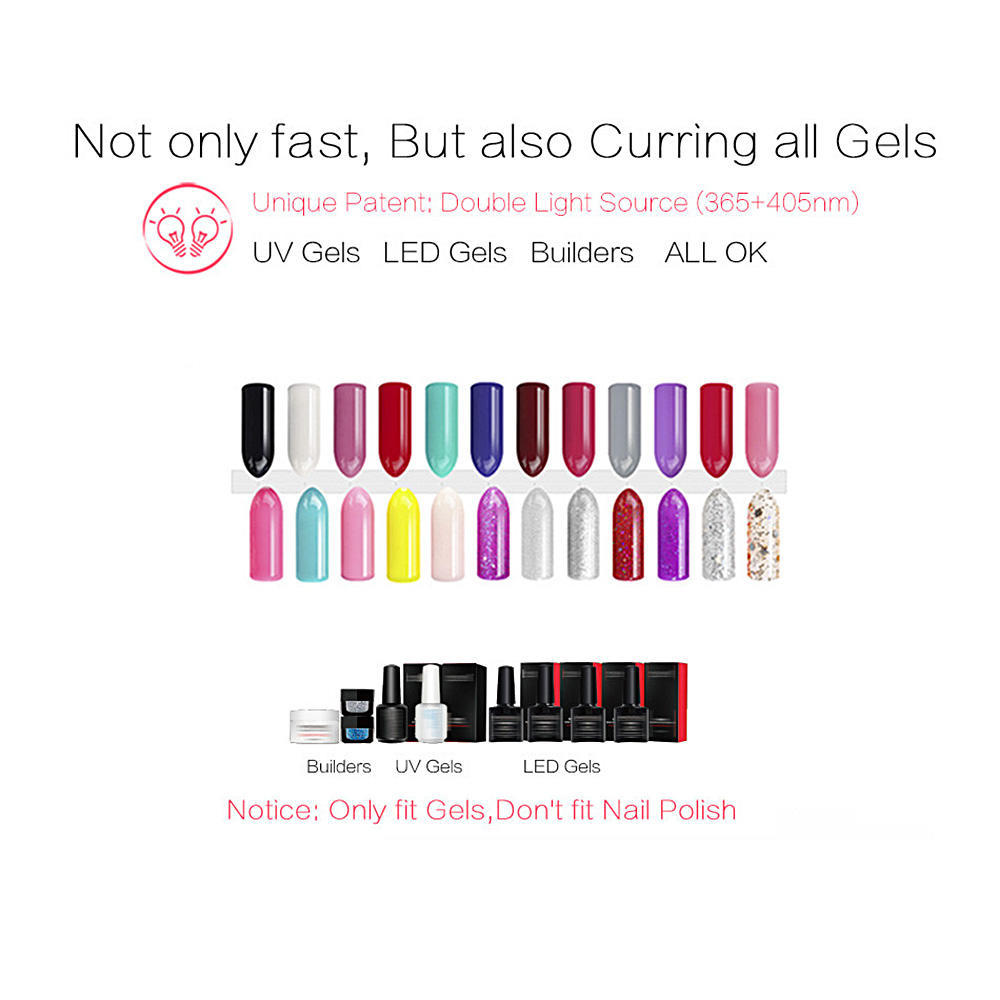 48W LED UV Cordless Nail Lamp Rechargble Nail Gel Dryer NaMachine LED Nail Lamp Fingernails Toenails Curing Equipment Nail Art Tool