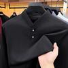 Men S Stand Collar Long Sleeve T Shirt Solid Color Casual Business Base Layer