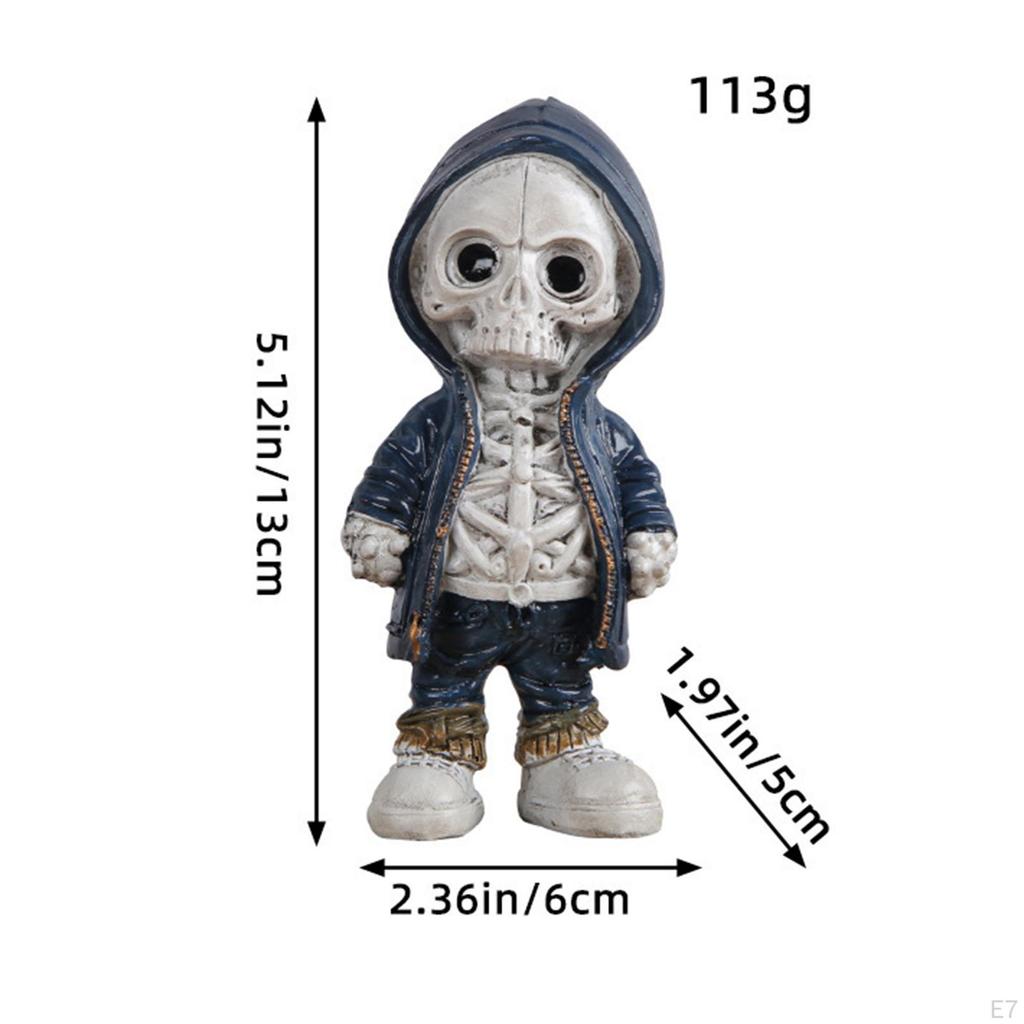 Cartoon Halloween Skeleton Figurine Statue Photography Props Resin Sculpture for