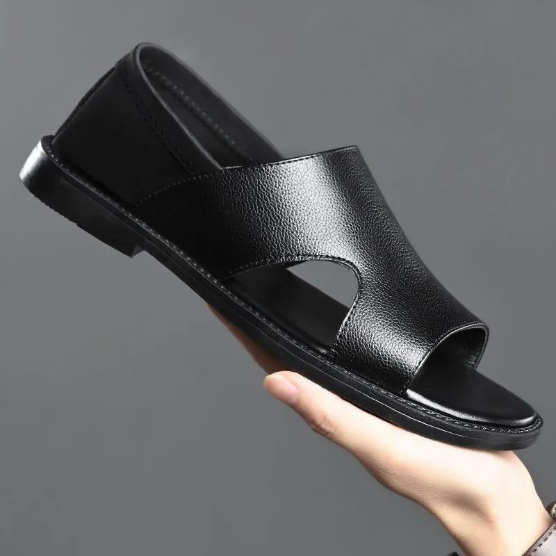 Men's Summer Slip-On Sandals Breathable Soft Sole Anti-Slip Comfortable Beach Casual Shoes PVC Material Lightweight Sandals