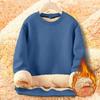 Autumn and Winter Men's Solid Color Round Neck Lamb Fleece Warm Casual Sweater Men's Jacket