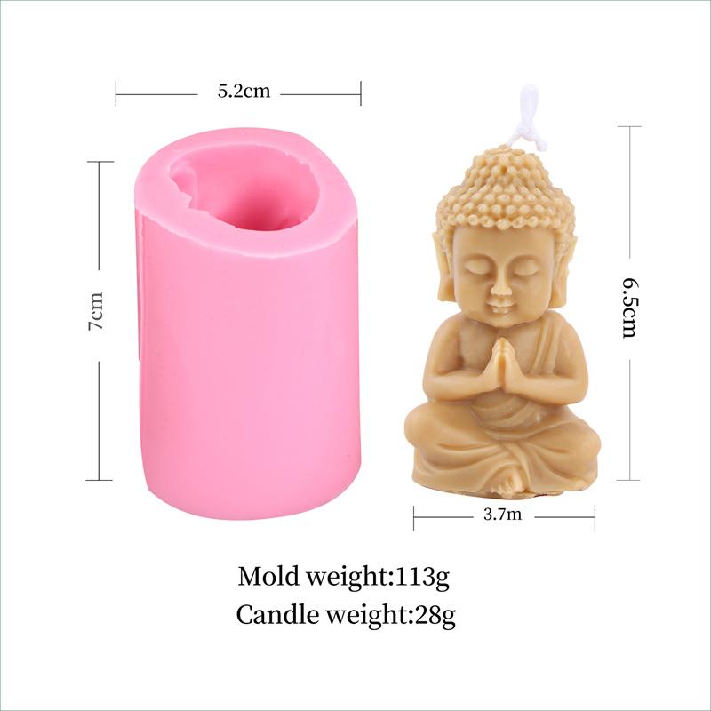3D Little Buddha Candle Silicone Mold Handmade Buddha Aromatherapy Soap Resin Mold Church Candle Decoration Production Supplies