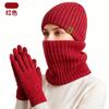 Womens Alpaca Wool Knit Hat Scarf Gloves Set Winter Warm Thick Lined Neutral Unisex Adult Accessories