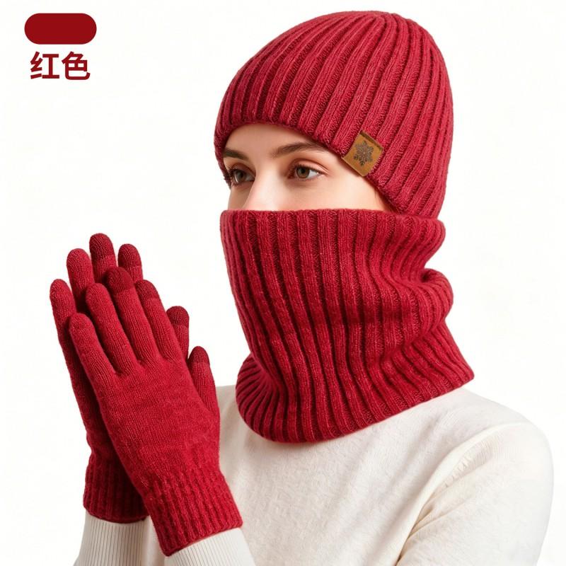 Womens Alpaca Wool Knit Hat Scarf Gloves Set Winter Warm Thick Lined Neutral Unisex Adult Accessories