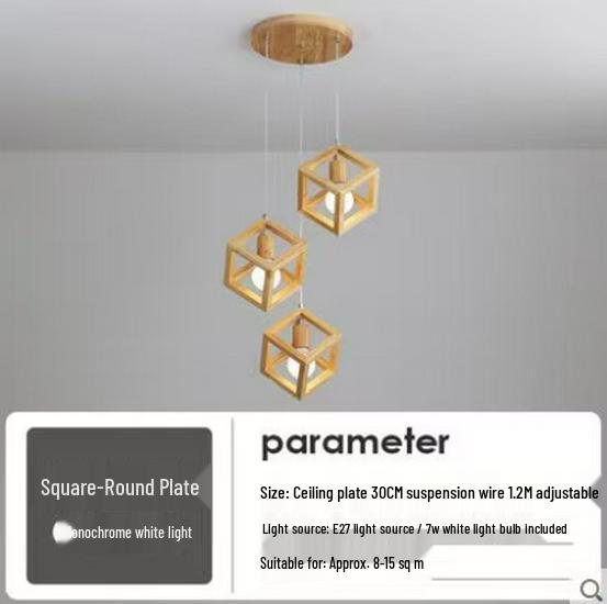 Nordic Wood Art Pendant Lamp - Creative Single Head Lighting for Restaurants, Bars, Hotels, Bedrooms, Café Shops.
