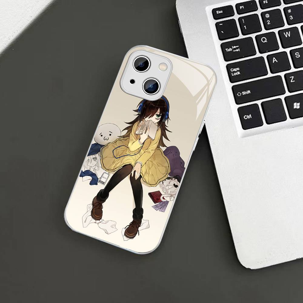 Watamote K-Kuroki T-Tomoko For IPhone 14 13 12 Mini 11 Pro XS Max X XR 14 Plus Tempered Glass Cover