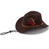 Mode mit Gürtelschnalle Filz Fedora Hüte Breiter Rand Feder Show Jazzhut Wollfilz Cowboyhut Herren Damen