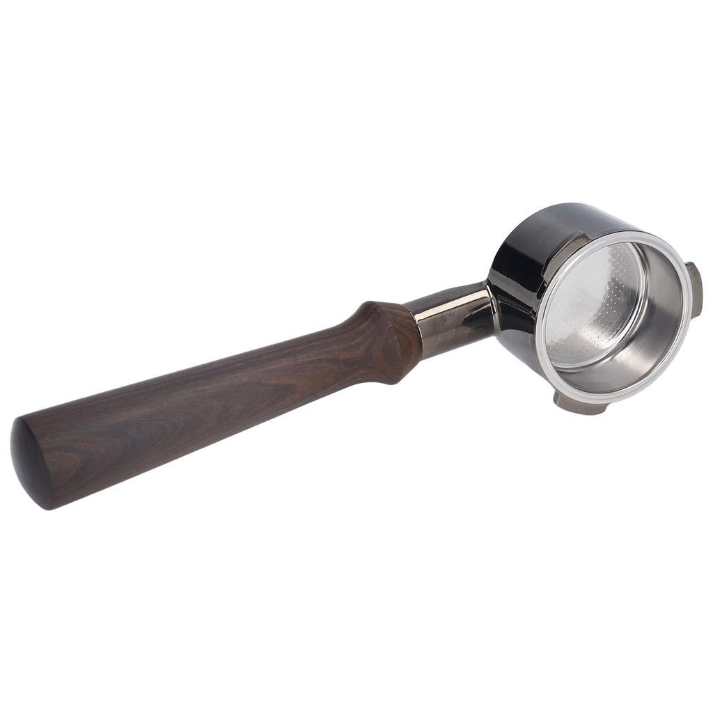 Coffee Portafilter 51mm Ergonomic Black Rosewood Handle Bottomless Zinc Alloy Portafilter for