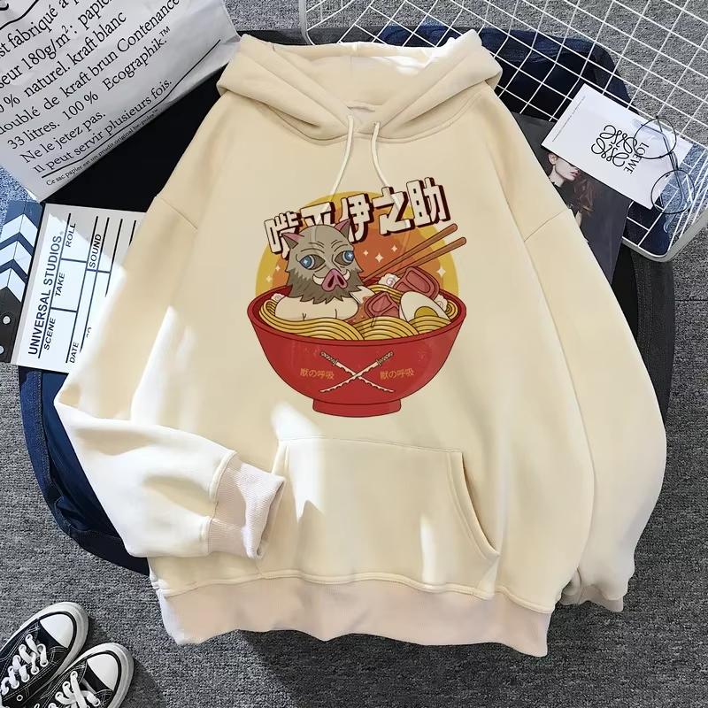 Hot Anime Hoodies Unisex Kamado Tanjirou Kama Anime Y2k Casual Hooded Sweatshirt Harajuku Cartoon Manga Khaki Pullovers Tops
