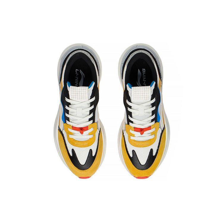 Li Ning Origin CF Reflective Trend Shock Absorbing Non-Slip Durable Low-Top Sports Casual Shoes Men Sneakers Yellow White AGLS157-2