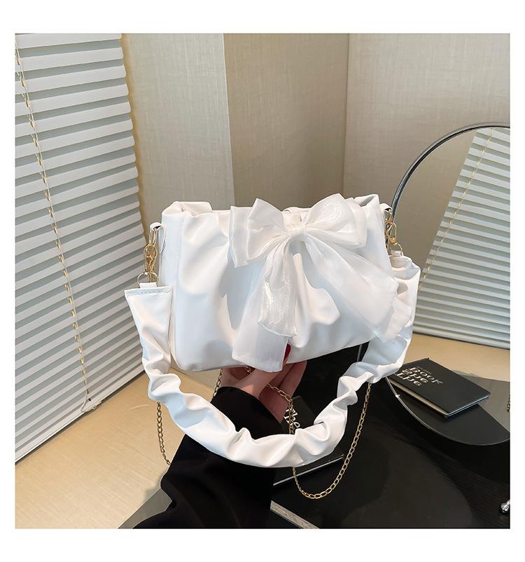 2025 Spring and Summer New Large-capacity Bow Sweet Girl Cute Portable Shoulder Underarm Bag Small Square Bag