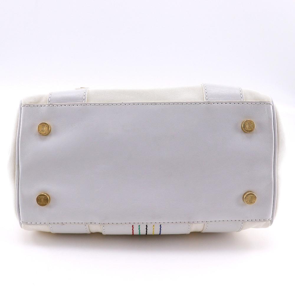 Celine Mini Boston Handtasche 2004 Olympische Spiele Athen Limited Weißes Nylon-Canvas/Leder Damen Gebraucht