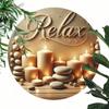 7.8 Inch Round Metal Wall Art Zen Spa Decor Easy Hang Sign for Home Office Kitchen Bedroom