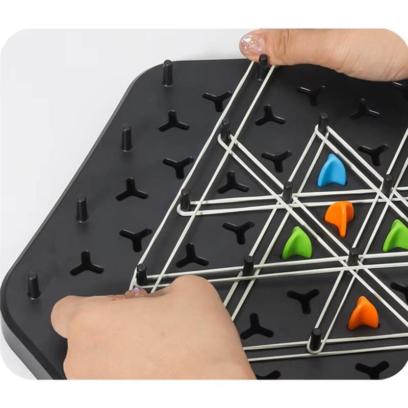 Triangle Link Chess Rubber Band Desktop Puzzle Toy For Children Multiplayer Interactive Family Game Enhances Logical Thinking