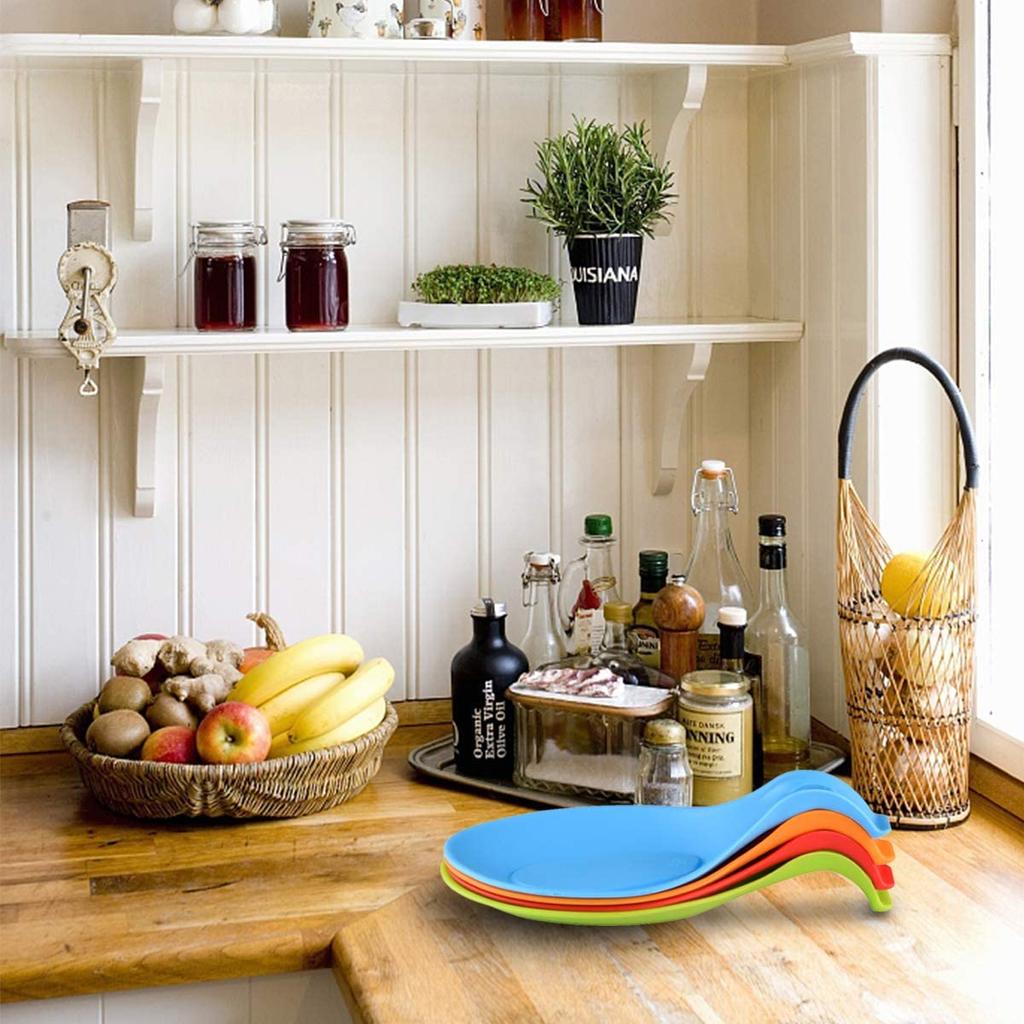 Spoon Rest Silicone Spoon Rest Cooking Utensil Holder Kitchen Supplies Spoon Ladle Rack Household Gadgets Convenience Pad