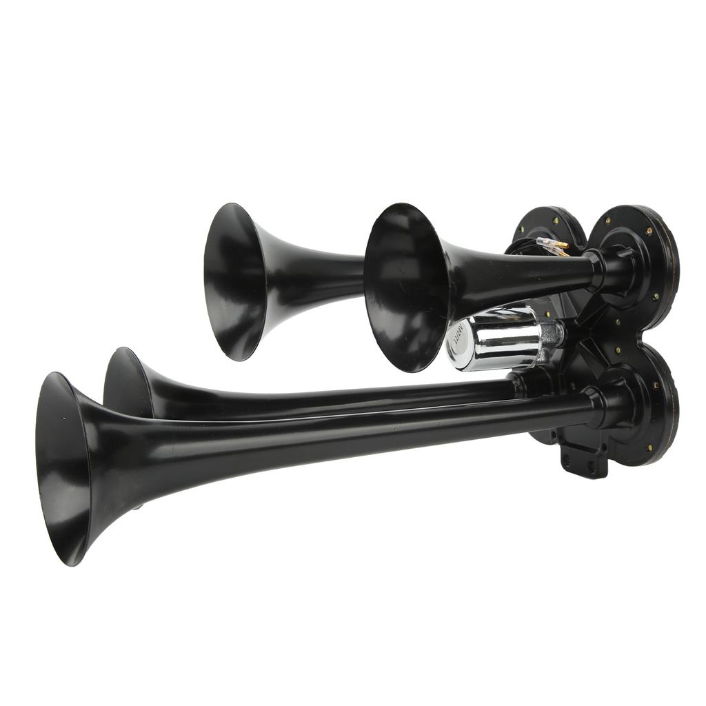 4 Trumpets Air Compressor Horn 150DB 12V Super Loud Universal Fit for Cars Trucks Boats Trains