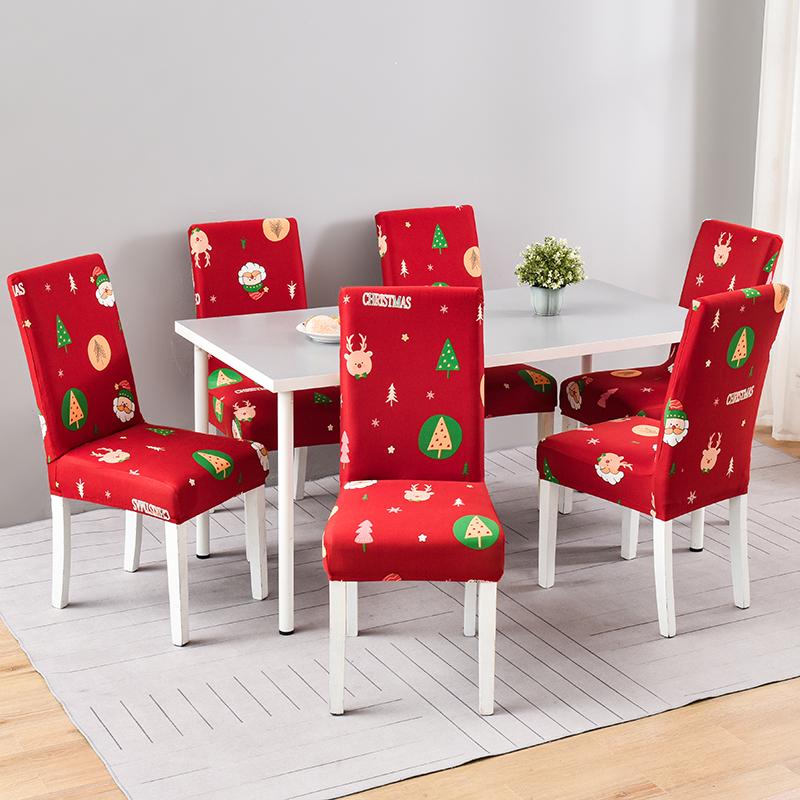 34 Color Christmas Chair Covers Dining Room Stretch Seat Protector Chair Covers for Kitchen Office Hotel Banquet Ceremony Party 2/4/6 Pieces