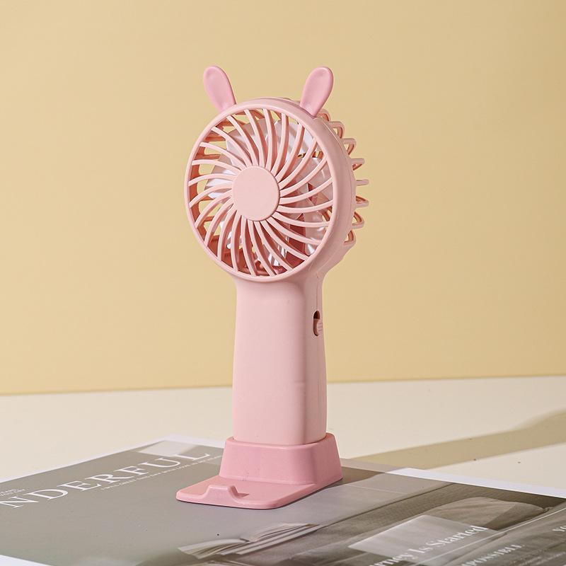 Portable USB Rechargeable Silent Fan with Phone Holder - Compact Design for Students With phone holder