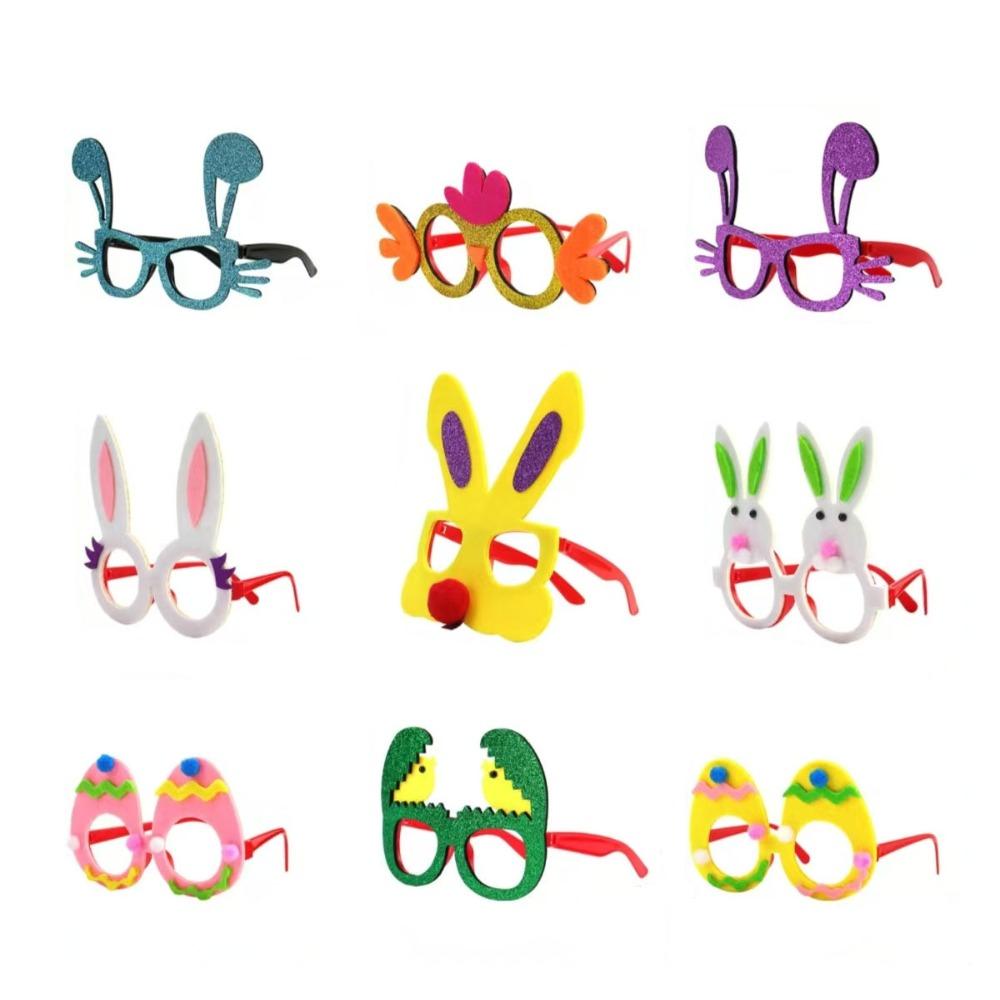 6/12ks Sada Velikonoční téma Velikonoční brýle Čelenky Plyšové králičí uši Pokrývka hlavy Maškarní