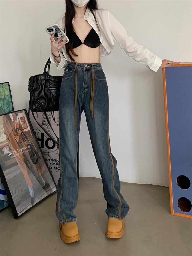 

Women s Vintage Washed Wide-Leg Trousers - High Street Autumn Trend 4XL