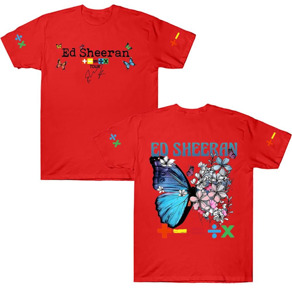 

Ed Sheeran Cotton T Shirt Ed Sheeran Butterfly T-shirts Harajuku Man Woman Fan Gift Tee Summer Y2K Crewneck Short Sleeve Clothes XXL красный