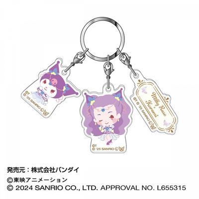 Sanrio Yes Precure 5 Postavy Gogo X Sanrio Trojitý akrylový přívěsek na klíče 06 Milky Rose X Kuromi