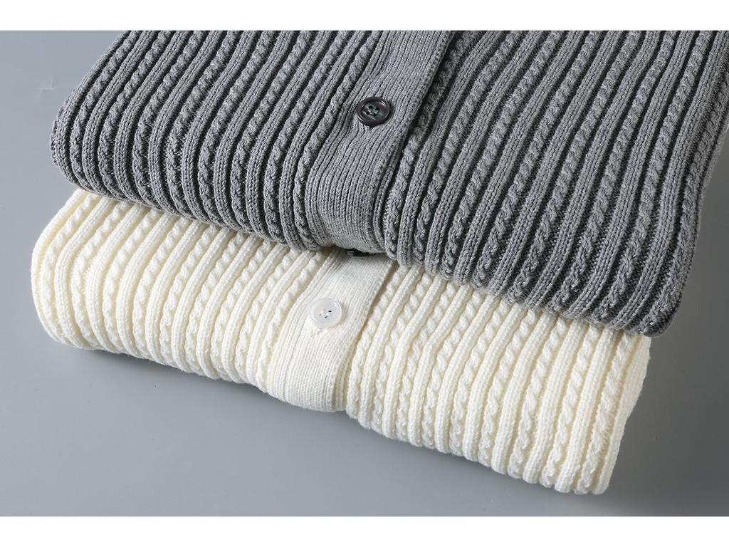 TBJL Damen Klassischer Strick-Cardigan mit vier Streifen - Herbst/Winter High-End Schlankmachende Mode.