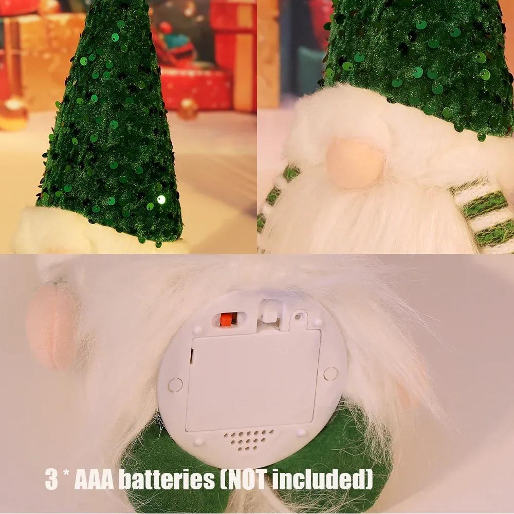 1~4pcs 2026 Christmas Decorations Glowing Gnome Knitted Doll with Led Night Light for Home Xmas Decor Navidad New Year 2027 Gift
